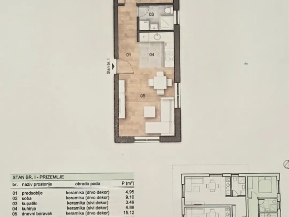 Odličan NOV jednoiposoban stan 37m2 Klisa
